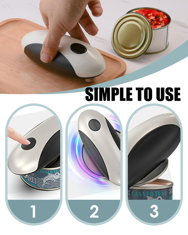 Rechargeable Electric Can Opener - One Touch Automatic, Hands Free Operation Easy Grip for Seniors & Arthritis, Works with All Cans - Cordless, No Sharp Edges Rechargeable