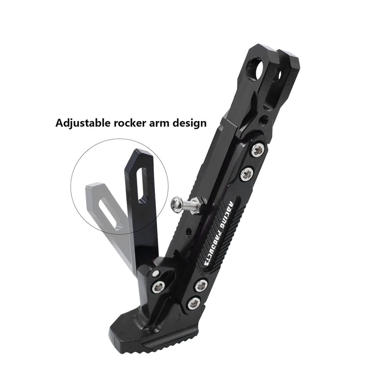 Universal Motorcycle Kickstand Adjustable Foot Side Support Parking Kickstand for Electric Motorbike Parking Foot Side Support Stand (Black) Black