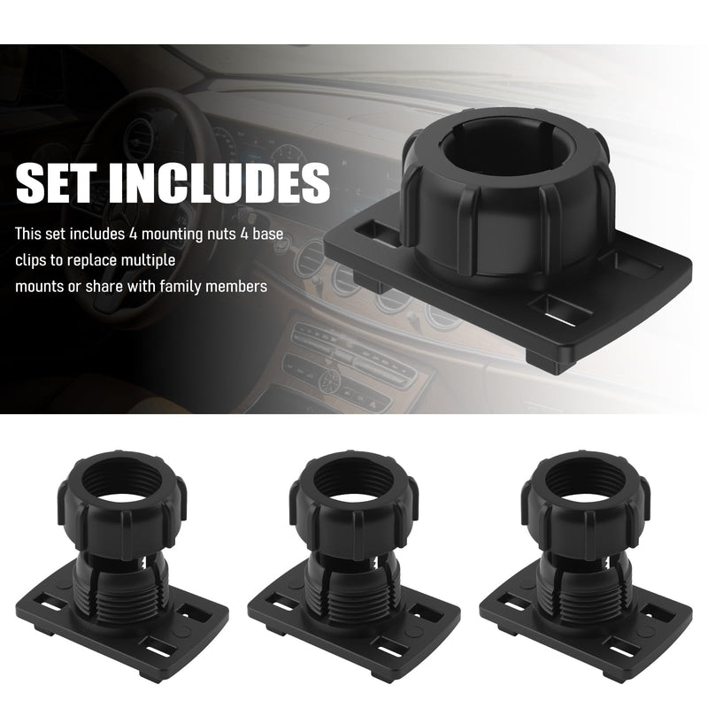 4PCS Tightening Nut & 4 Button Lock 17mm Ball Mount Socket,Non-Slip Car Mount for Phone Parts for Replacing Cars Phones Mounts,Ball Mounts Phone Holder Nut for GPS/Backup Camera