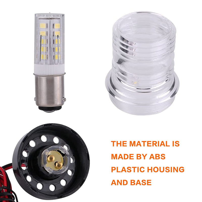 Navigation Light Stern All Around LED Anchor Lights Masthead Light Waterproof for Boats Marine Fishing Sailboat (White 360 Degree) Model 3