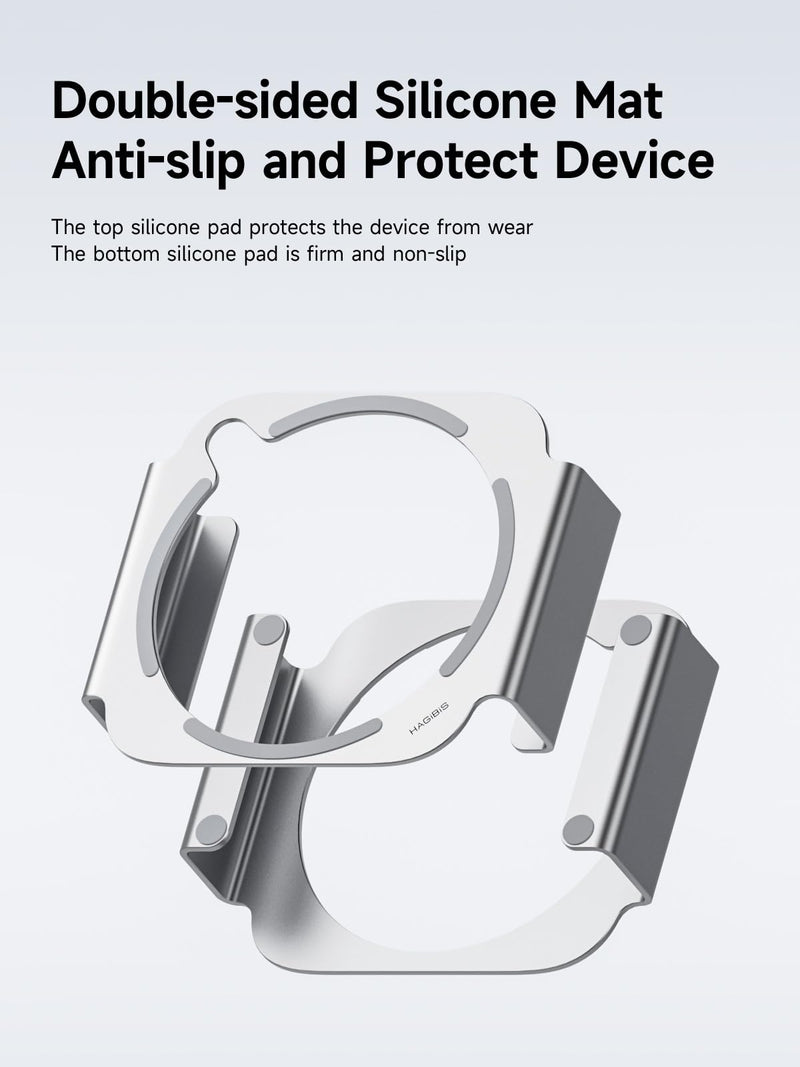 Hagibis Mac Mini M4 Stand Aluminum Alloy Mount for Mac Mini M4/M4 Pro 2024 Ventilation Heat Dissipation Cooling Desktop Holder Accessories (MMS03) MMS03