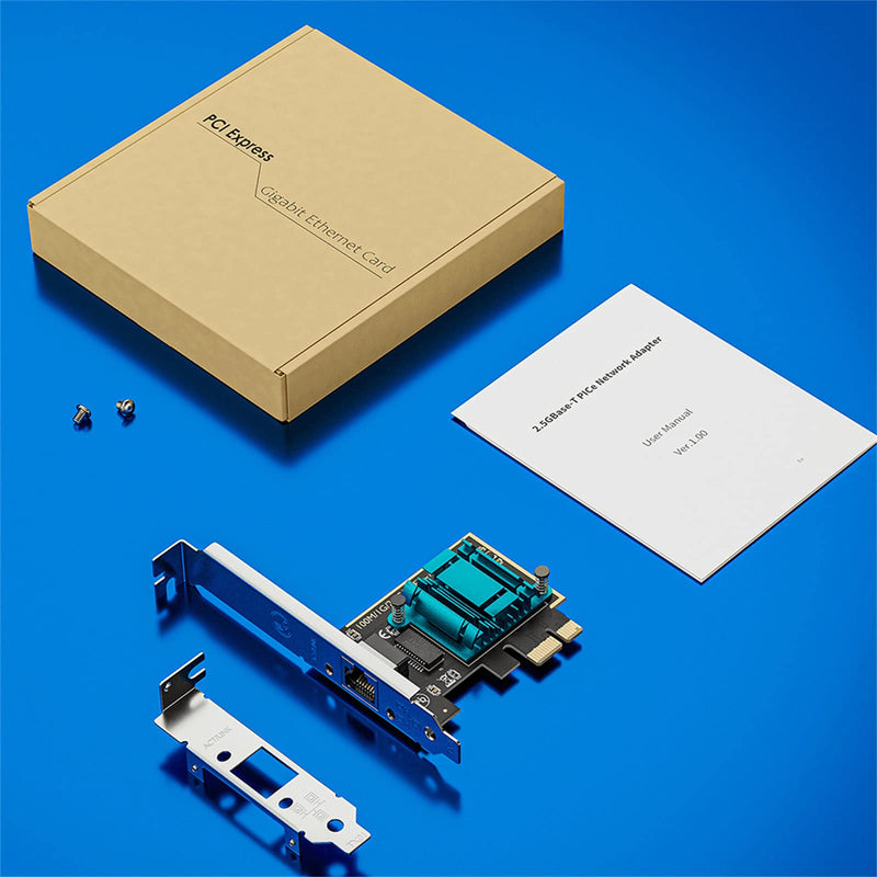 2.5GBase-T Gigabit Network Card PCI Express Ethernet Adapter (RTL8125B) NIC Support PXE for Windows 10/8/7/Mac and Linux OS with Low Profile
