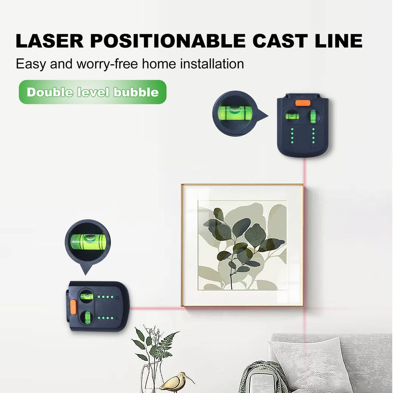 Xin Tester 3 in 1 Suction Laser level Tool with Drill Dust Collector, Single Line Laser Stand Big Suction Cup Wall Laser Level for Picture Hanging Painting DIY Projects Renovations
