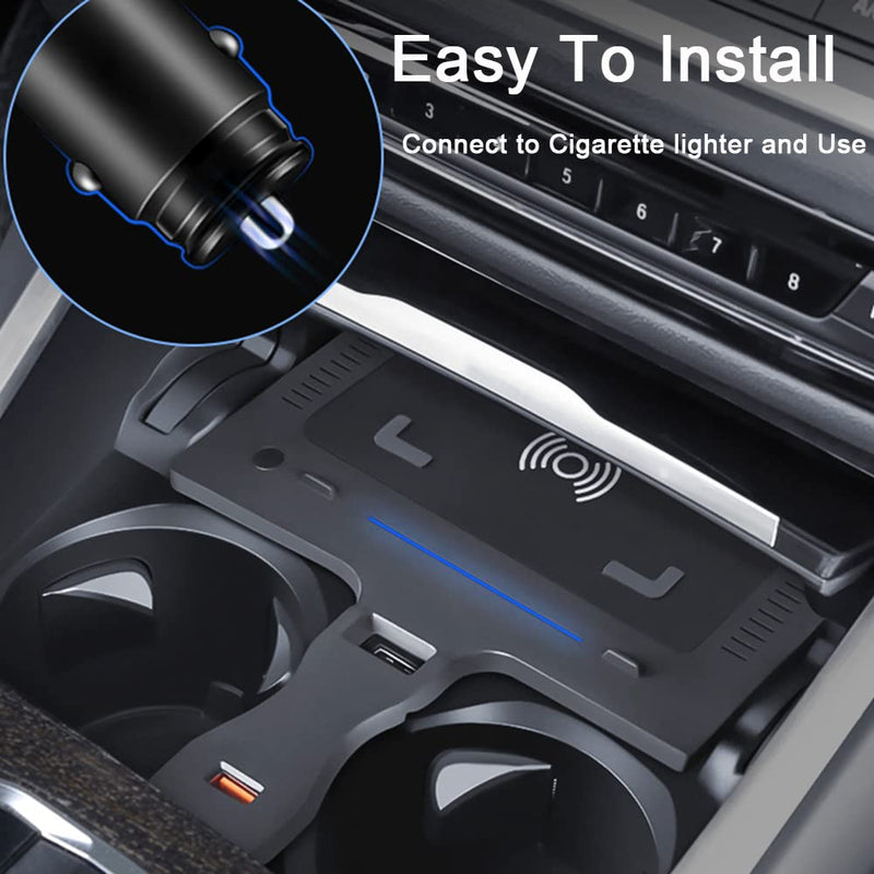 Wireless Car Charger Fit for BM-W X3/ X4 2023-2019 15W Wireless Charging Panel,QC3.0 Charging Port,for Multiple Phones Owner,Car Charger Mount for BM-W X3/X4 Apply to All Qi Phones