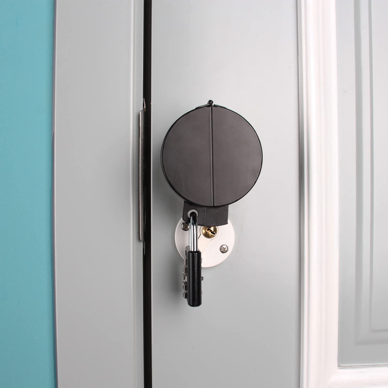 Door Knob Lock Cover ，No drilled Door Lock Cover，from Outside Prevents Turning of Door Knob and Access to Keyhole,for Apartment Evictions (Black with Lock Black