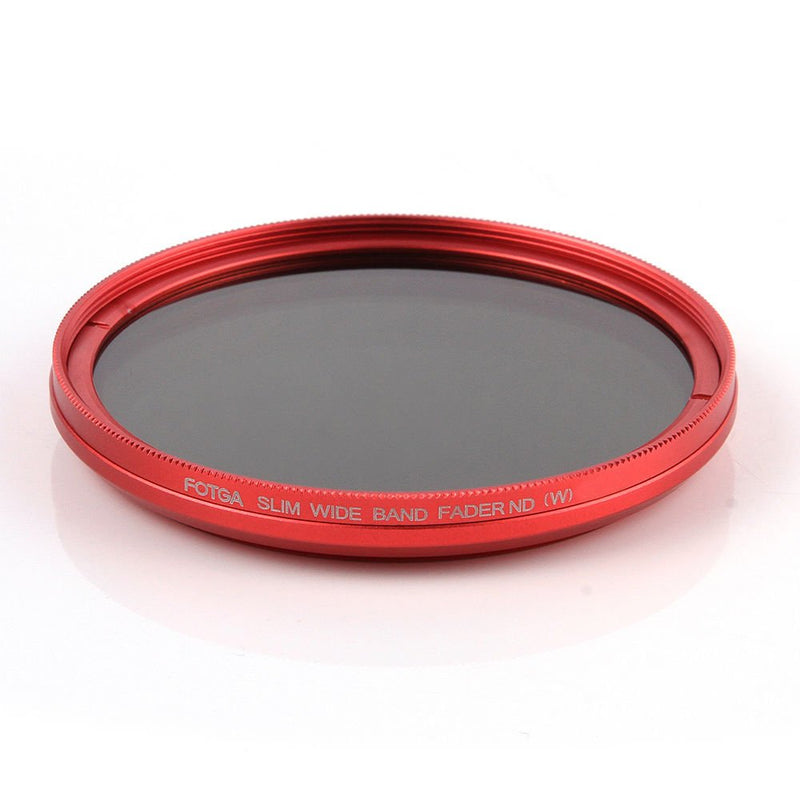 FocusFoto Fotga 49mm Ultra Slim Variable Fader ND2-ND400 Neutral Density ND Filter Adjustable ND2 ND4 ND8 ND16 ND32 ND100 to ND400 for Canon Nikon DSLR Camera Lens with Red Frame Ring
