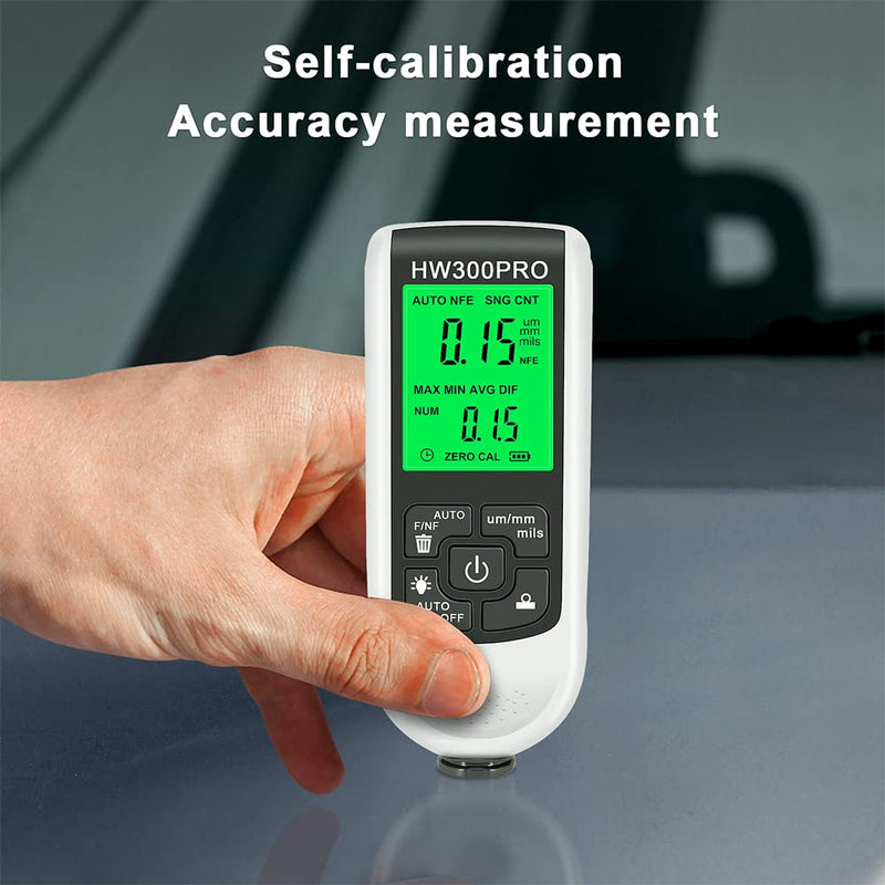 EMVANV Paint Thickness Gauge, Digital Meter Probe Paint Thickness Gauge Zero Calibration Digital Display Car Coating LCD(White) White