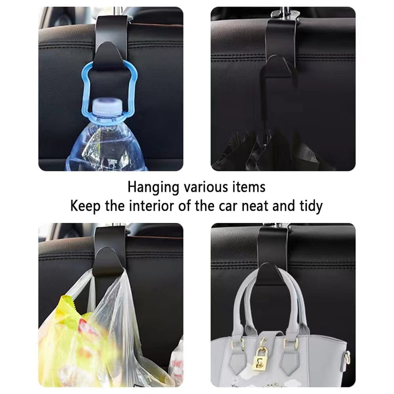 Utility Car Headrest Hidden Hook 33lb(Max) Car Hooks for Purses and Bags,Hard Hat Holder for Truck Seat Hanger Storage Organizer for Coats,Umbrellas,Grocery Bags,Handbags Universal Car Accessories Carbon Fiber-4pcs