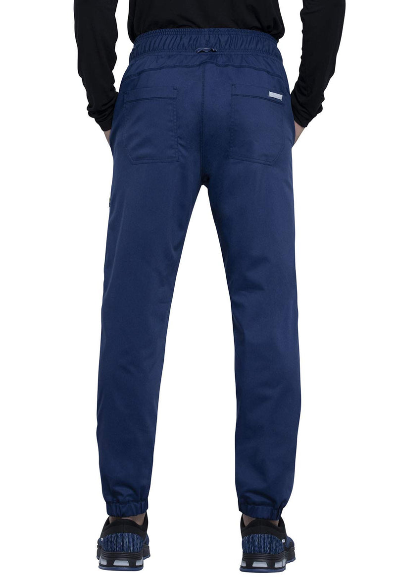 Cherokee Joggers for Men Modern Fit Scrub Pant with Drawstring Waistband, 5 Pockets, Soft 2-Way Stretch Fabric - WW012 Large Navy