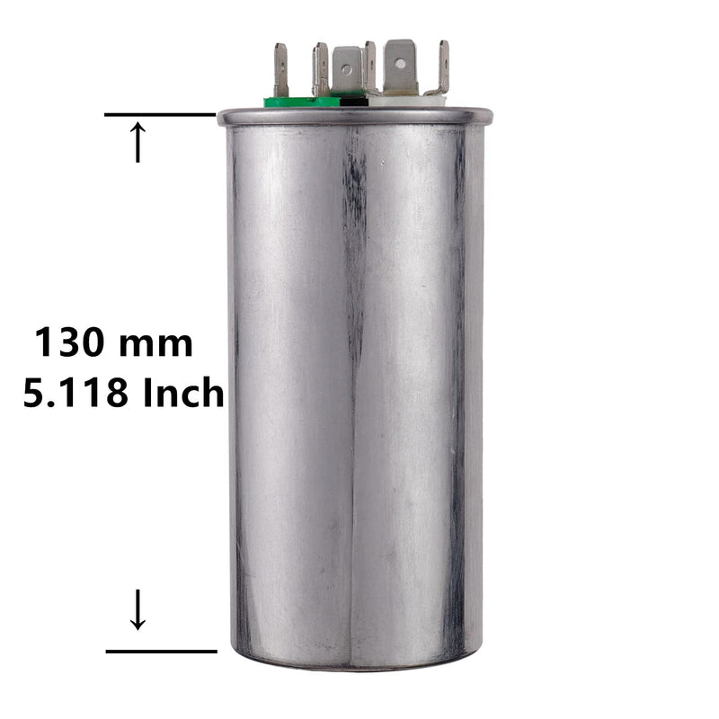 BOJACK 80+10 uF 80/10 MFD ±6% 370V/440VAC CBB65B Dual Run Circular Start Capacitor for AC Motor Run or Fan Start or Condenser Straight