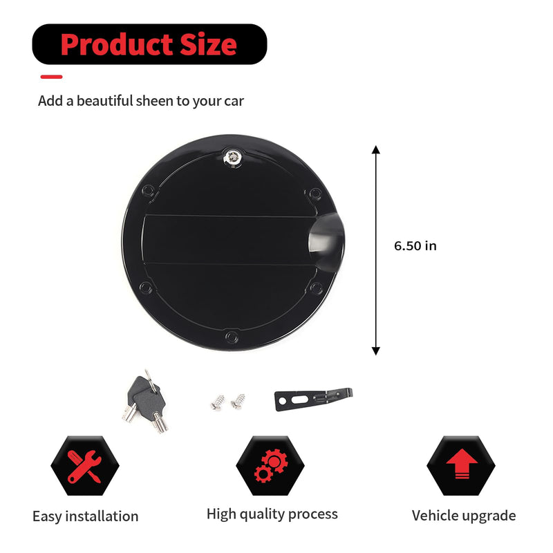RT-TCZ Fuel Filler Door Locking Gas Tank Cap Cover Accessories for Ford F150 2015-2020 (Black) Black