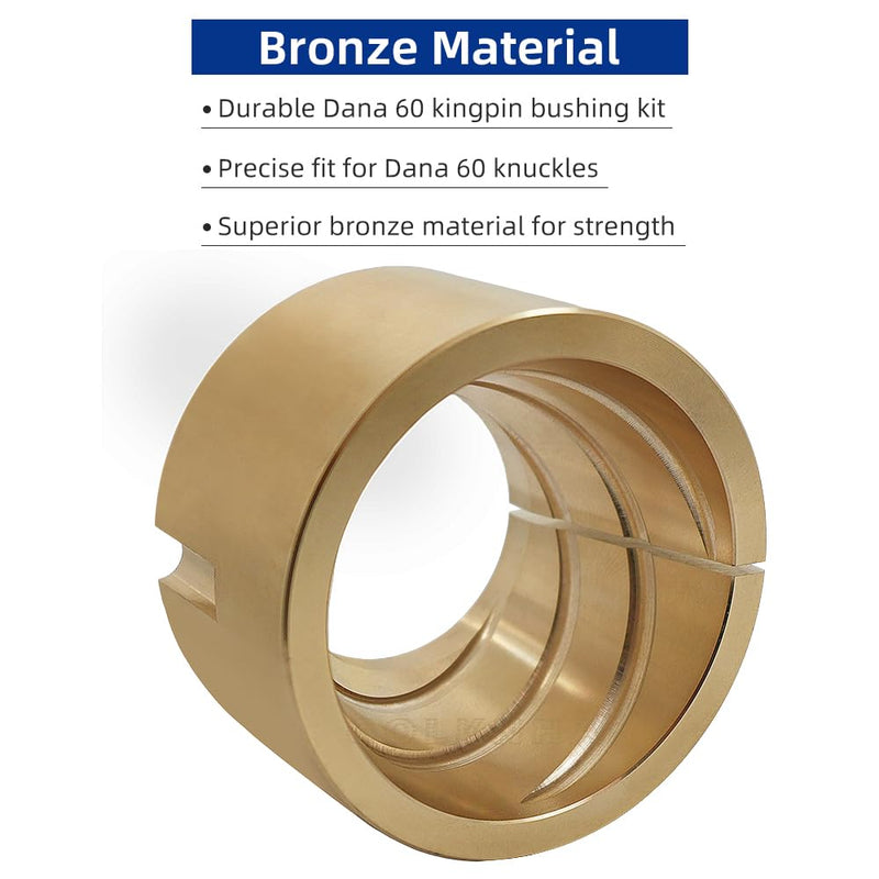 Dana 60 Kingpin Brass Bushing Kit with Hardware | Upper Kingpin Bushings Rebuild Kit for GM, Chevy, Dodge, Ford