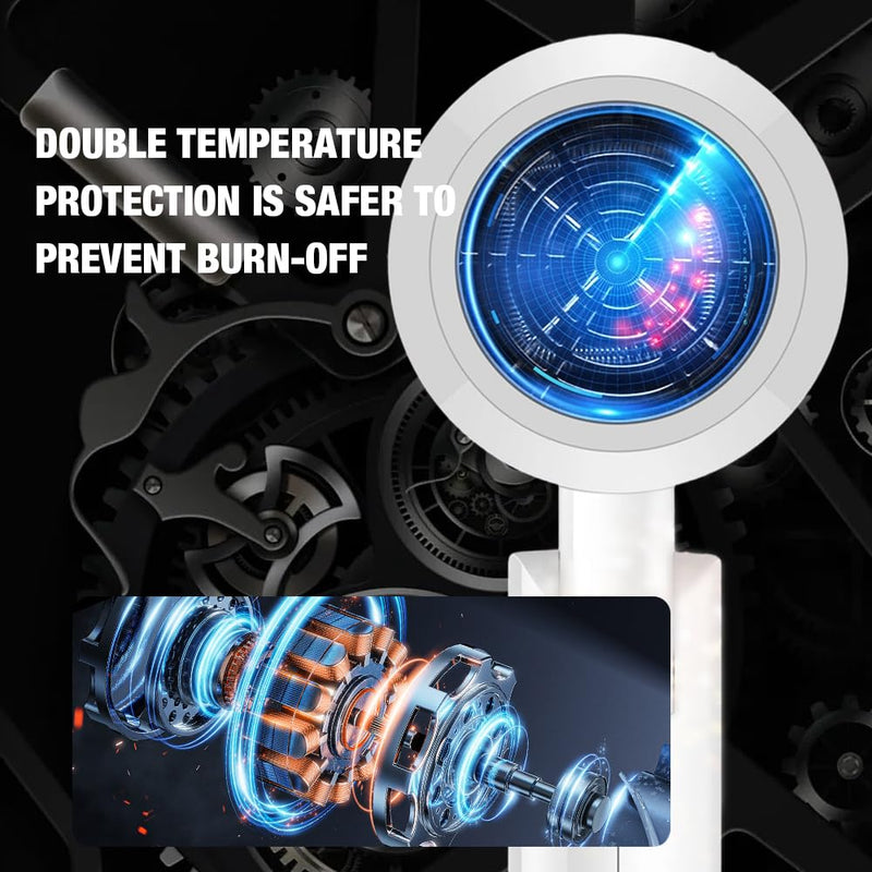 Travel Hair Dryer, Foldable Travel Professional Hair Dryer, Small Blow Dryer with Concentrator, Blow Dryer with Heating and Cool, Fast Drying Ionic Hairdryer for Women, Men, Salon, Home(White)