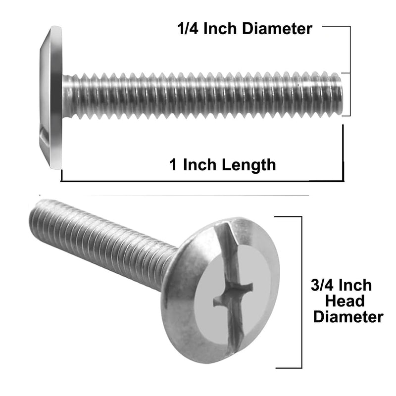 Qty 6 to 100 Pieces 1 Inch Long Stainless Steel Hurricane Sidewalk Bolts (100)