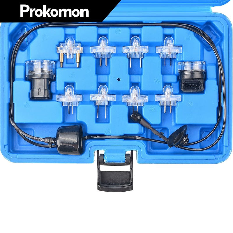 Prokomon 11 Pieces Noid Light Test Kit; Fuel Injector Noid Light Tester Kit with 8 Noids for Most Cars