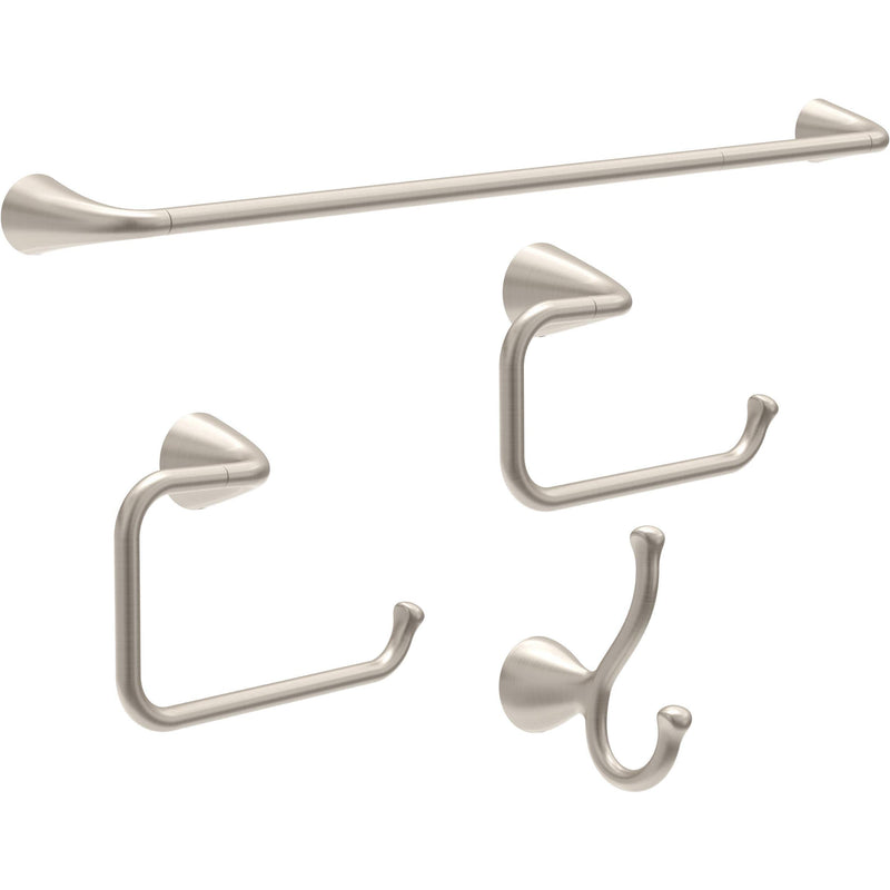 Delta Arvo (1-Pack) 18'' w/ 6" Extender Towel Rack for Bathroom SpotShield Brushed Nickel Extendable 18-24" Towel Bar for Bathroom Wall Towel Holder Rod Wall Mounted ARV18-DN