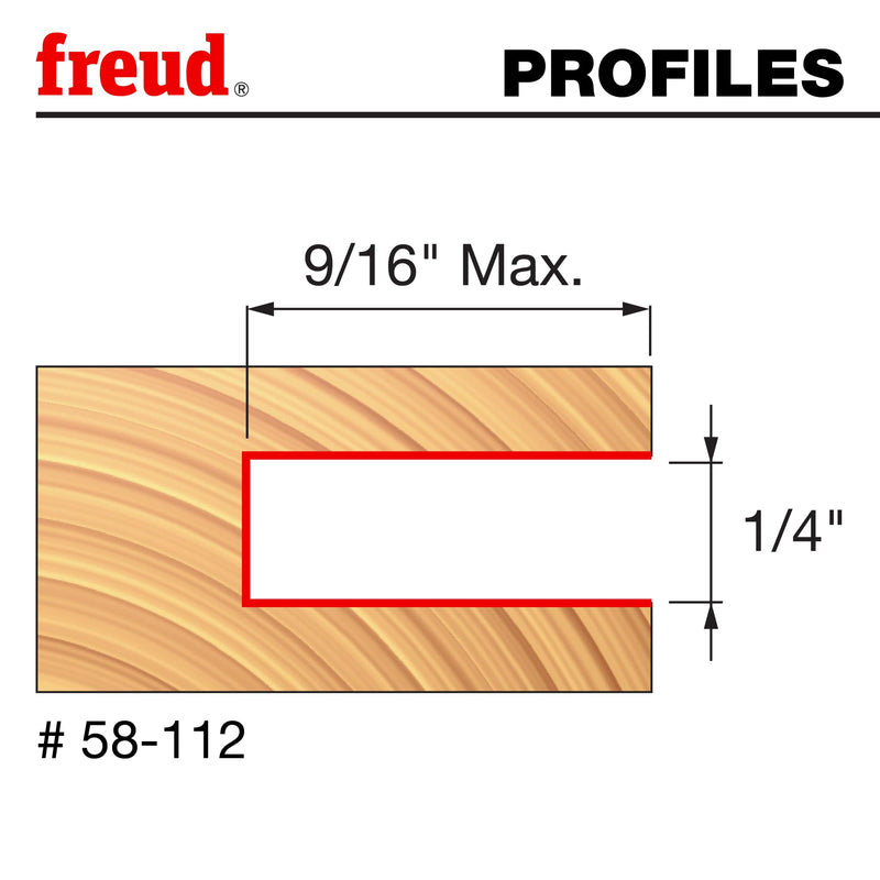 Freud 58-112: 9/16" depth x 1/4" Slot Four Wing Slotting Cutter