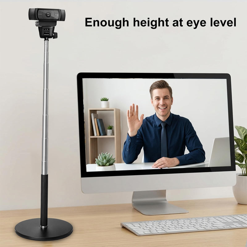 Webcam Stand for Desk, Telescopic Webcam Mount Camera Stand for Logitech Webcam C922 C930e C920S C920 C615 C960 C920x BRIO 4K NexiGo N60 etc, for Zoom Meetings, Streaming, Video Recording