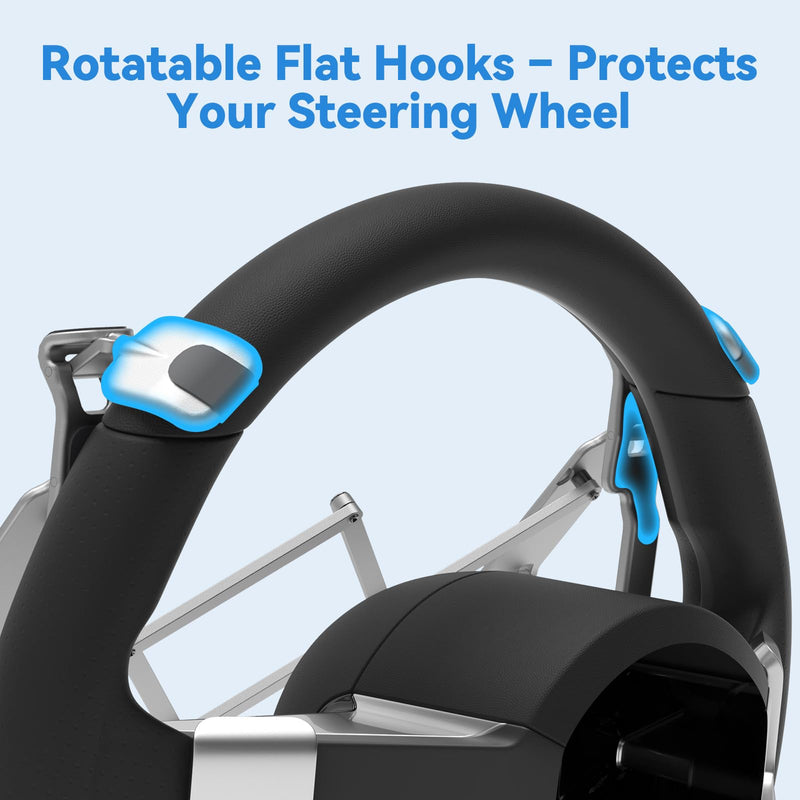 Car Laptop Mount steering Wheel Tray Holder, Height Adjustable Car Desk for Laptop iPad Computer Tablet, Foldable Portable Lap Laptop Stand for Car Vehicle Workstation for Truck SUV Tesla Motorhome Siliver