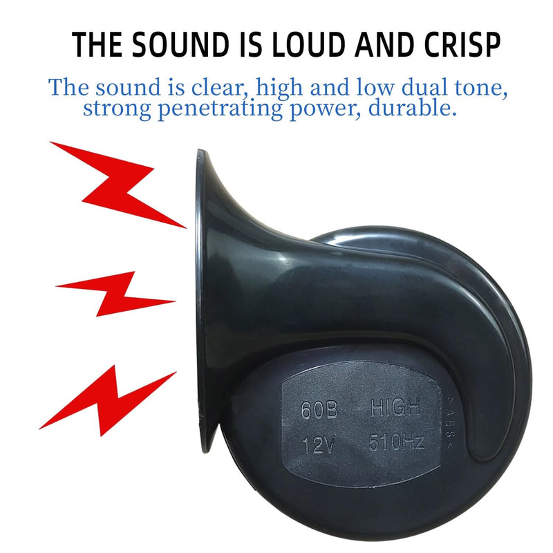 300DB Super Loud Car Horn, 12V Waterproof Air Horn Replacement Kit, Electric Snail Horn for Cars, Motorcycles, Trucks, Bicycles, Marine Cars, Universal Automotive Accessories