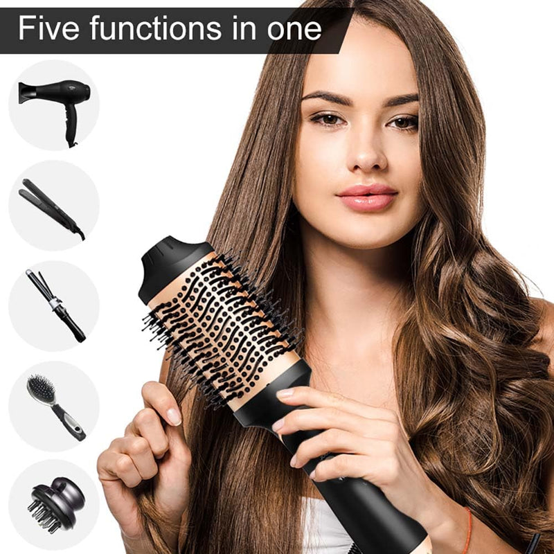 Hair Dryer Brush Blow Dryer in One Step, Upgraded 4 in 1 Hair Dryer and Styler Volumizer with Negative Ion Anti-frizz Ceramic Titanium Barrel Hot Air Styler Hair Straightener