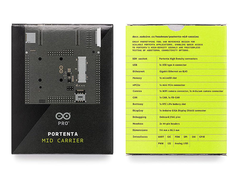 Arduino Portenta Mid Carrier – Expansion Board with Multiple I/O Options for Portenta H7 [ASX00055]