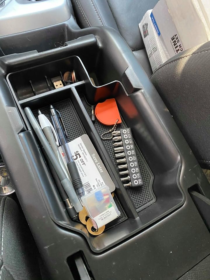 JDMCAR Compatible with Center Console Tray Chevy Colorado/GMC Canyon Accessories 2015-2020 2021 2022 Black Trim