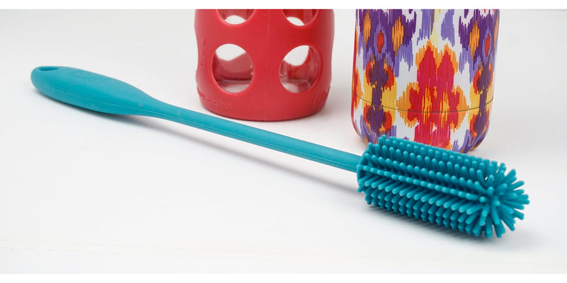 RSVP International Kitchen Scrubber Collection Dishwasher Safe, Silicone Bottle Brush, 12.5", Turquoise Silicone Bottle Brush, 12.5"