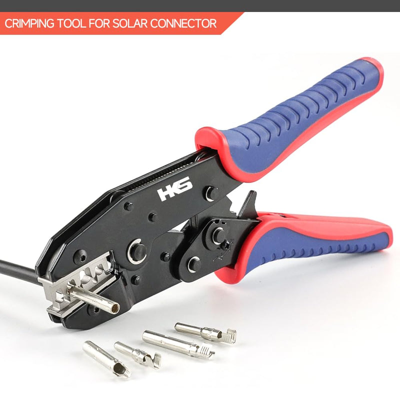 HKS Crimping Tool for Solar PV Cable Connectors - Ratcheting Wire Crimpers - AWG 14-8 (2.5-10mm²) - Ratchet Terminal Crimper - Electrical Crimping Tool For Solar Connectors (AWG 14-8)