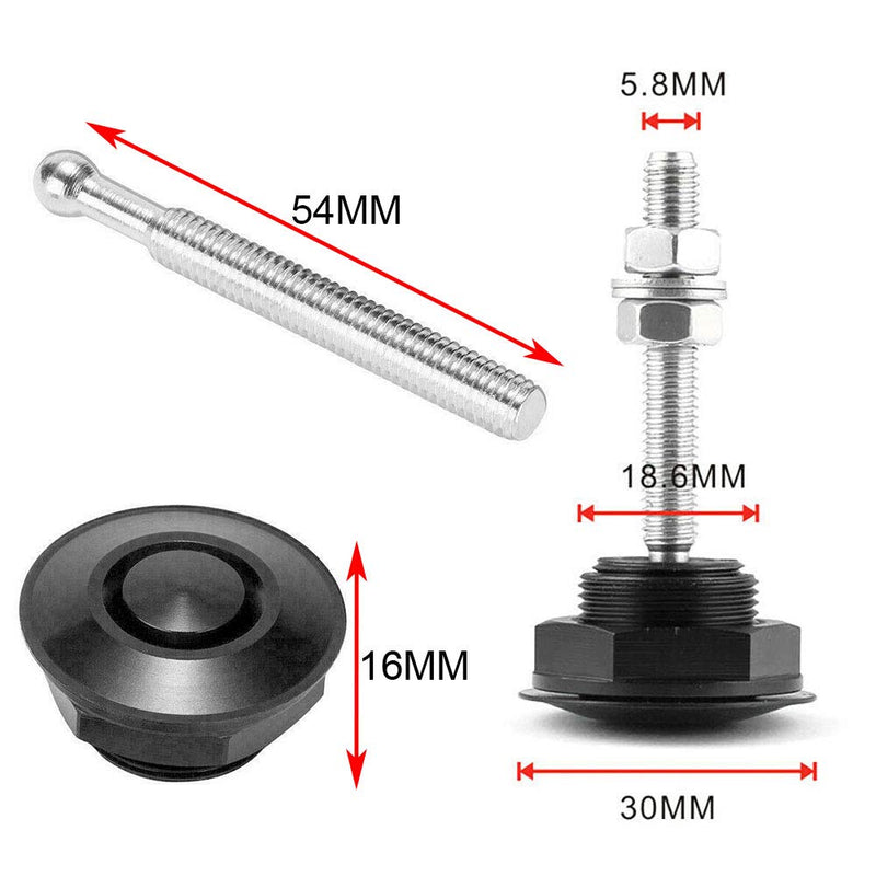 8 Pcs 1.25 inch Universal Stainless Steel Rod Vehicle Hood Pins-Quick Release Lock Latch Bumper, License Plate Lock Clip, Push Button Bonnet