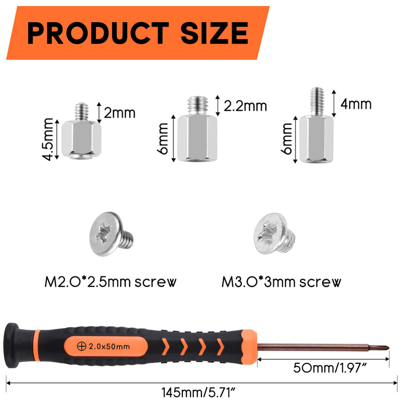 ASTARON M.2 SSD Screws Kit, Nvme M2 Screws Suitable for ASUS MSI Gigabyte NGFF Motherboard Silver