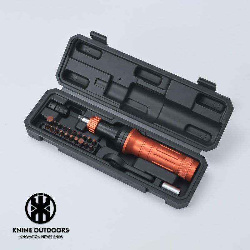 KNINE OUTDOORS Torque Screwdriver Wrench Driver Set 10-80 Inch Pounds lbs, 20 Steel Bits, Quick-release Bit Adaptor, 1/4” Bit Adaptor, Quick Clamp, For Tools, Bike Repairing and Mounting