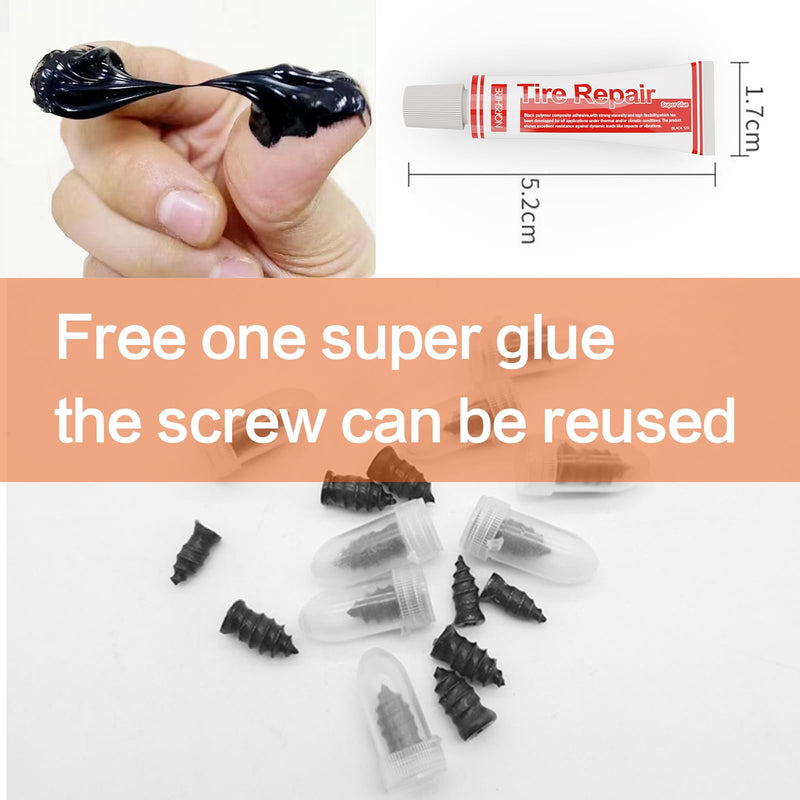 Tire Repair Nail,Self-Tapping Screw,Tire Repair Kits,Tire Screw Plug,Tire Repair Rubber Nail,Tire Fix,Suitable for car, Motorcycle, ATV, Jeep, Truck, Tractor tire Puncture Repair