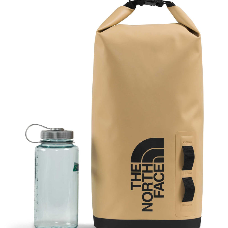 The North Face Base Camp Dry Bag - Roll-Top Waterproof Stuff Sack, Ideal for Camping Gear & Kayak Accessories, Khaki Stone/TNF Black, 12 Liters
