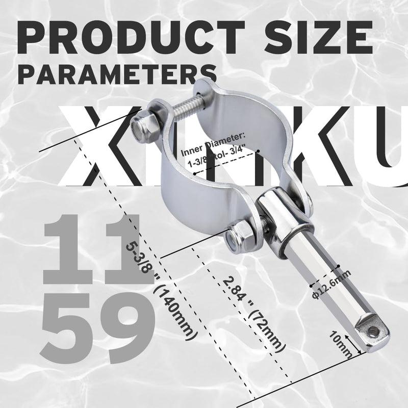Stainless Steel Oarlock Sockets, Boat Paddle Holders,Adjustable Oarlock Horns,Rowlock Oarlock for Shaft Marine Yacht 1159