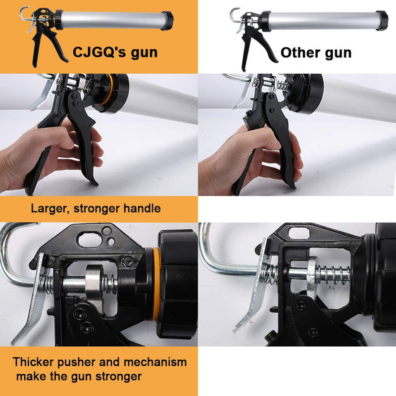 Sealant Sausage Caulking Gun with Aluminum Cartridge 600ml/20oz - 12:1 Thrust Ratio (Silver) Silver