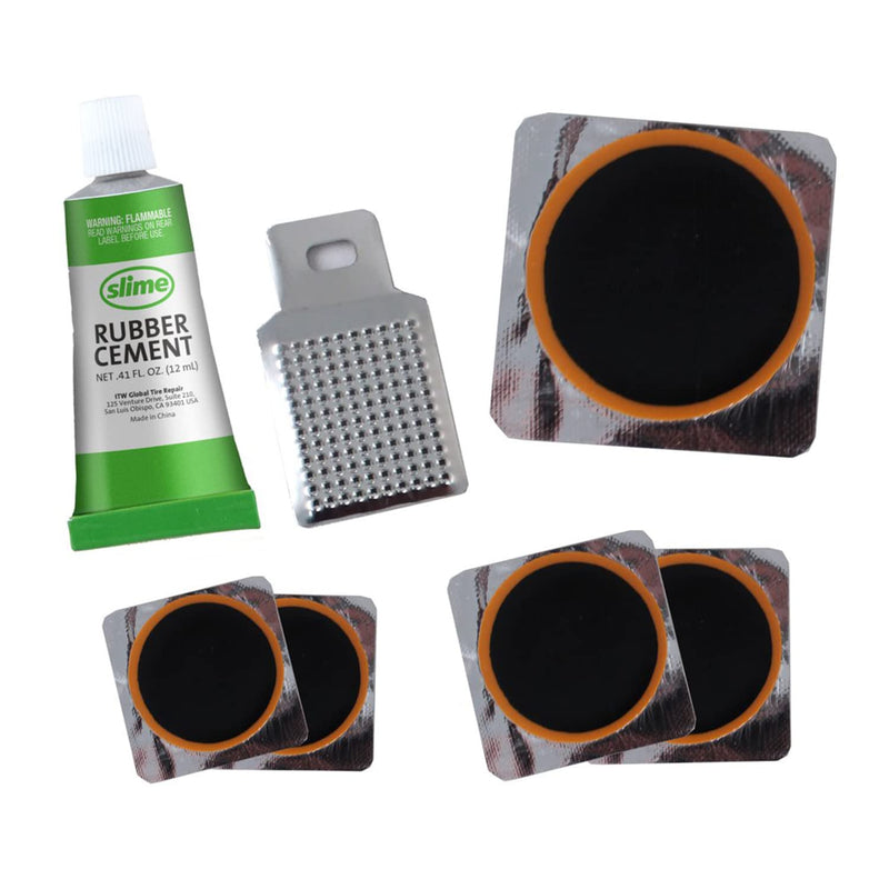 Slime 1022-A Tube Rubber Patch Kit, for Bikes and Other Inflatables, Contains, 5 Patches, Scuffer and Glue
