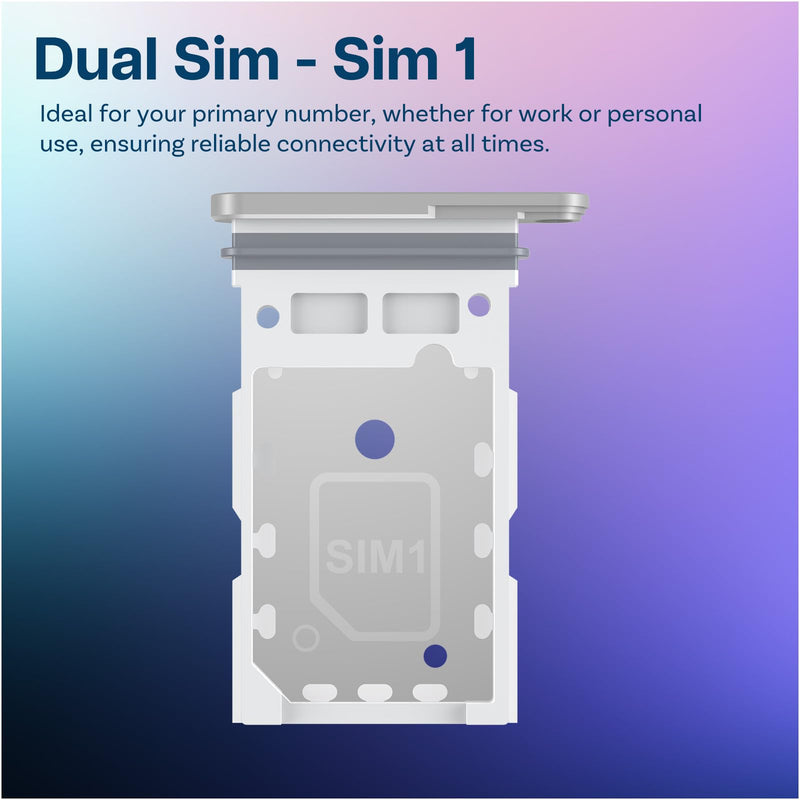 MMOBIEL Dual SIM Card Tray Compatible with Samsung Galaxy S26 Plus – Slot Tray Holder – Dual SIM Card Holder Replacement – Incl. Removal Tool and Waterproof Rubber Ring - Silver Silver Shadow