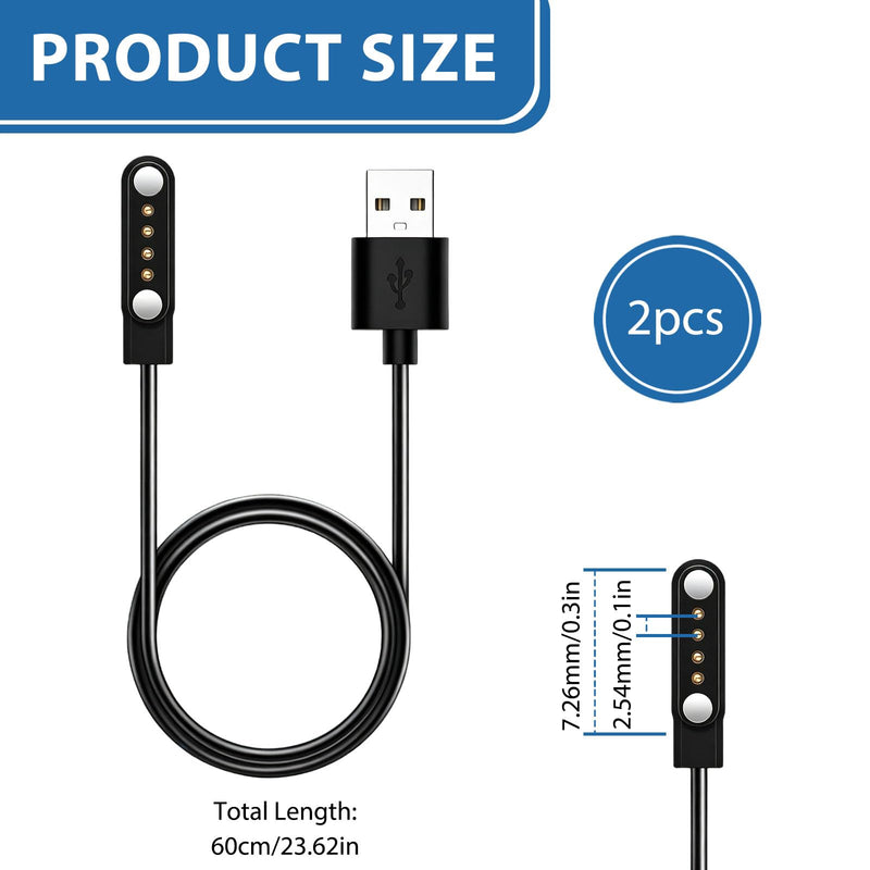 2 Pack Charger Cable for PLAUD Note and Note Pro AI Voice Recorder, Magnetic USB-A to Charging Cord Replacement Compatible with Plaid Recorder, Fast Charging Sync Cable 3.3FT/1M Accessories