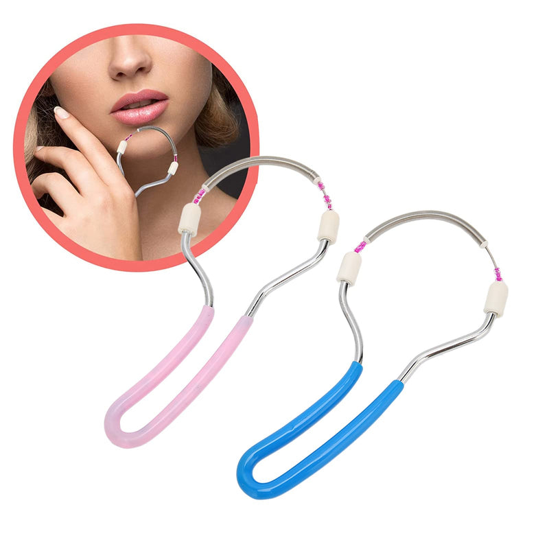 2 Pcs Facial Hair Remover Spring Facial Hair Epilator Spring Face Hair Remover Manual Epilator Spring Facial Hair Roller Threading Epilator Tools