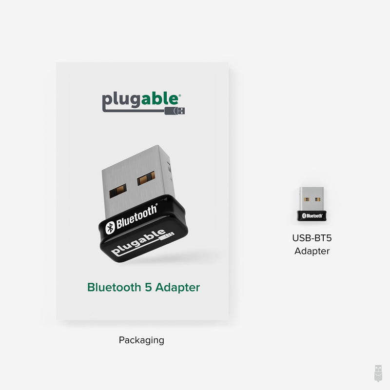 Plugable USB Bluetooth Adapter for PC - Connect Up to 7 Devices, Headphones, Speakers, Keyboard, Mouse, Printer, Enhanced Range & Audio, Compatible with Windows 11, 10, and 8