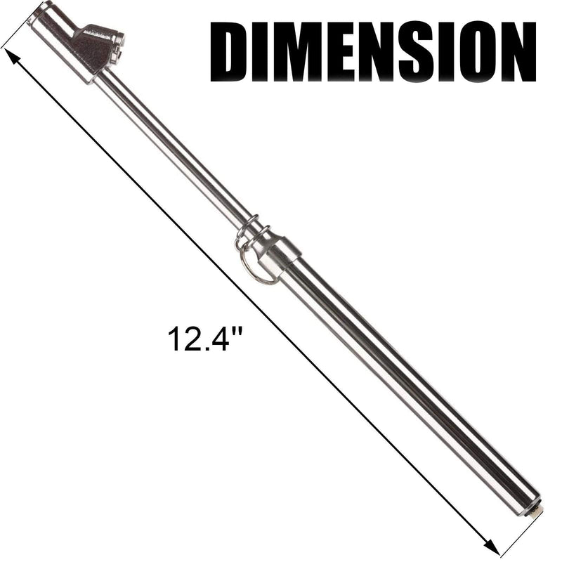 CZC AUTO Tire Pressure Gauge, Straight-on Foot Dual Head Chucks Auto Service Gage, Heavy Duty Air Gauge 10-150PSI 100-1000KPa for Car Truck RV Van (1 Pack, Silver) 1