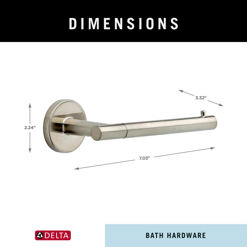 Delta Single Post Toilet Paper Holder | Stainless Steel | Wall Mount | Trinsic Bathroom Accessories Brilliance Stainless Steel 3.31 x 7.00 x 3.31 inches
