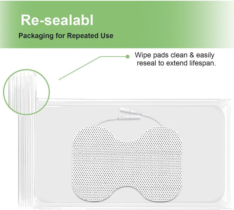 Tens Unit Electrode Pads for Shoulder Lower Back & Knee 4 * 6" Extra Large Butterfly TENS Pads Reusable SM Electrodes Pads Compatible with TENS 7000, AUVON, 2mm Pin Connector- 6 Pcs 4x6",6Pcs