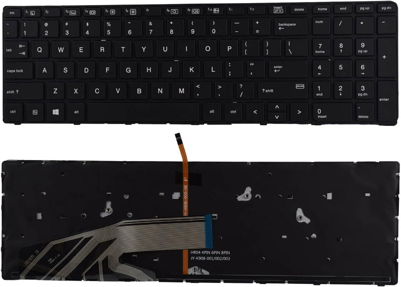 Replacement Keyboard Compatible with HP ProBook 450 G3 455 G3 470 G3 450 G4 455 G4 470 G4 650 G2 655 G2 HSTNN-Q95C No Pointer (with Backlit) WIth Backlit