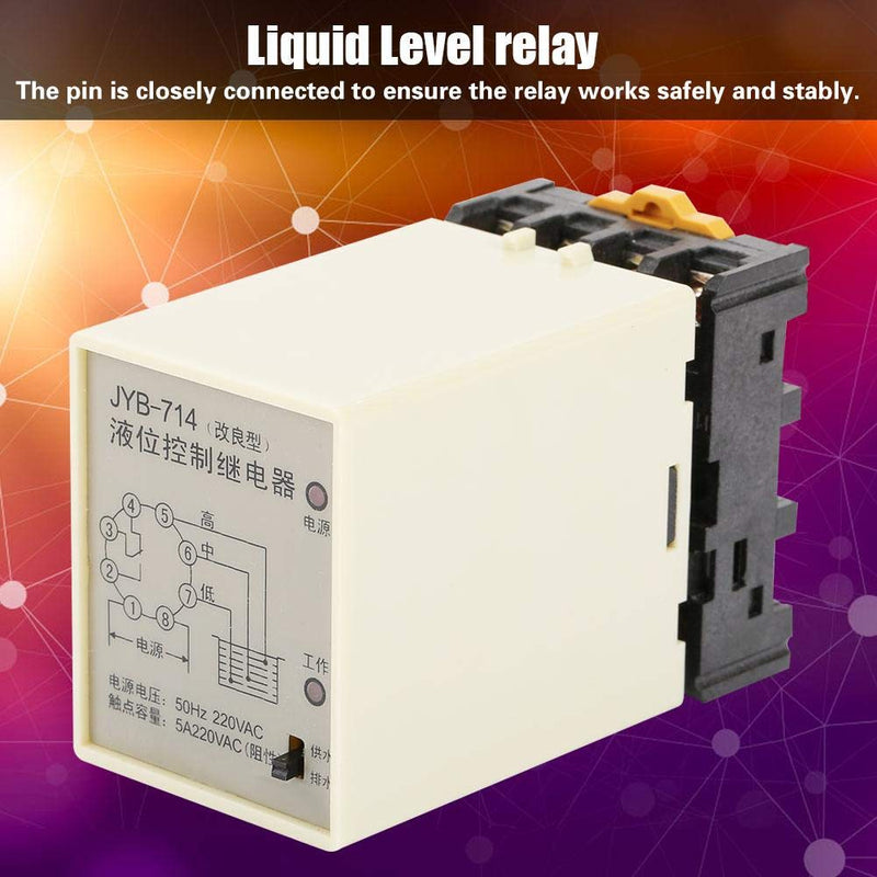 Liquid Level Relay, CJY7-GP/-714 220V 50/60hz -10~ Level Relay Controller with Base for Civil Construction, Water Towers, Sewage Treatment