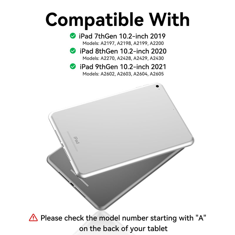 for iPad 7th/8th/9th Generation Case with Wireless Magnetic Keyboard | Compatible with 9/8/7th Gen 10.2in Detachable Case Three Adjustable Angles with Pen Slot and Honeycomb Heat Dissipation,Green