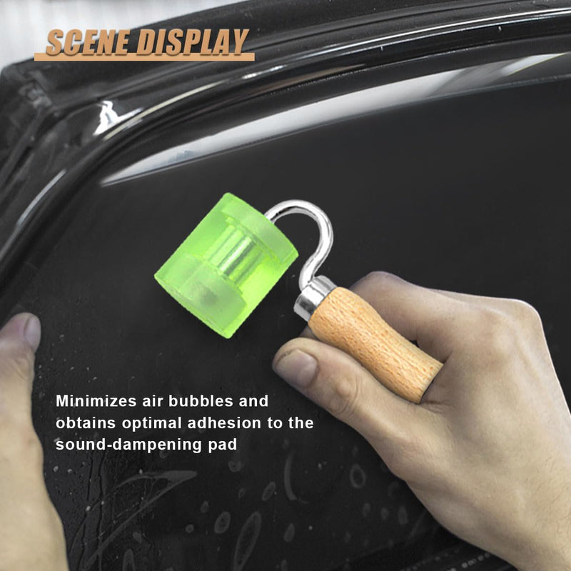 Car Sound Deadening Roller, Wallpaper Seam Roller with Wood Handle, Audio Sound Deadening Application Tool for Heat Abatement Mat, Noise Filter Pads, Wallpaper (1PC) 1PC