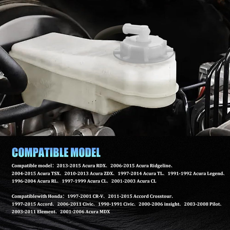 Coolant Reservoir Overflow Tank Cap, Radiator Coolant Cap, Expansion Tank Cap with Joint, Plastic Engine Coolant Expansion Reservoir Cap Replacement for Honda Accord Civic Pilot #19106-RNA-A48