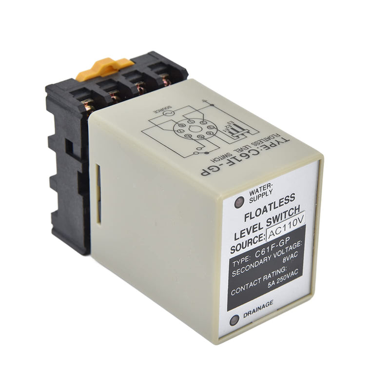 C61F‑GP Floatless Level Relay AC110V 50/60Hz Environmental Flame Retardant Shell Water Level Controller Floatless Level Switch Liquid Level Switch Water Level Control Switch floatless Levels Switch